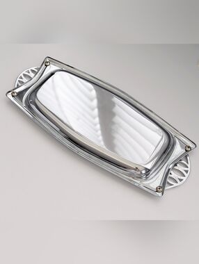 Vintage Milbern Creations Chromium Serving Tray/Platter w/ Handles